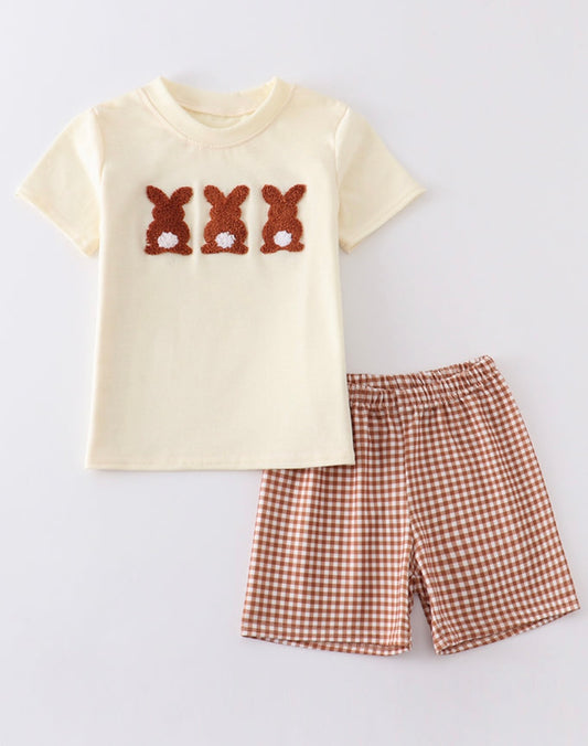 Boy Yellow/Brown Bunny Set