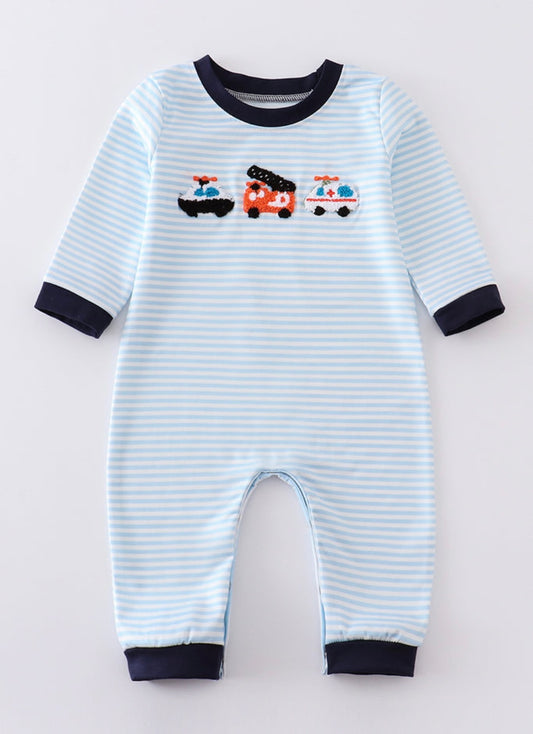 Boy Emergency Vehicle Romper