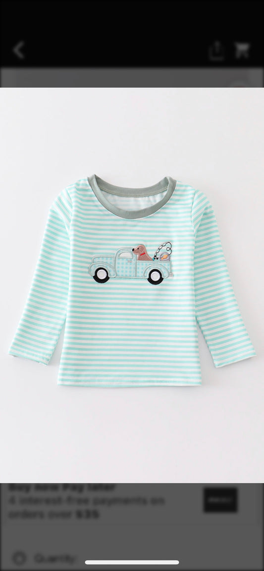 Boy Truck and Dog Appliqué Shirt