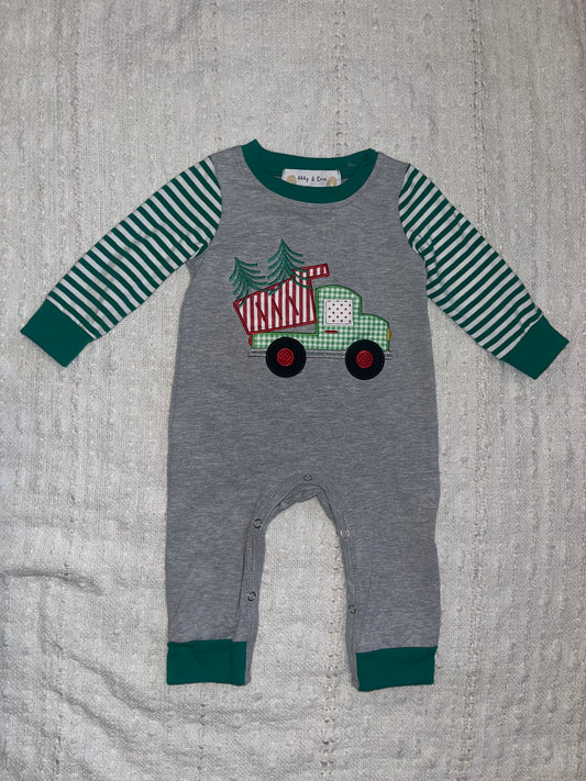 Boy Christmas Truck Romper