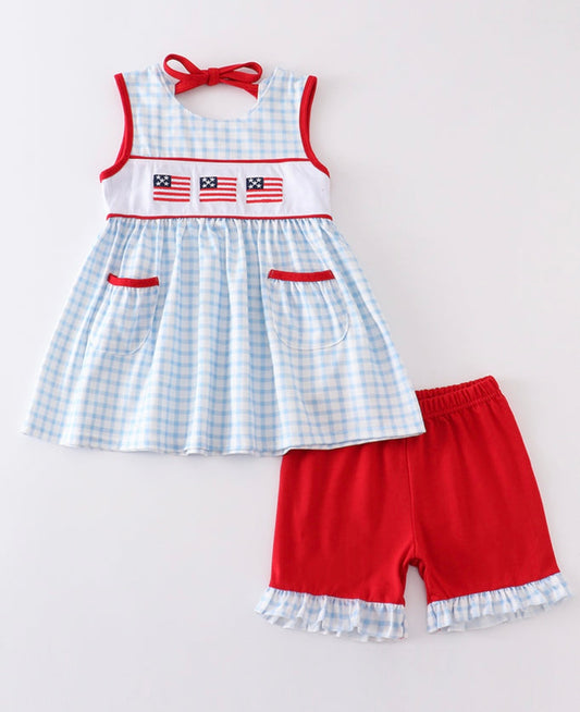 Girl Patriotic Short Set