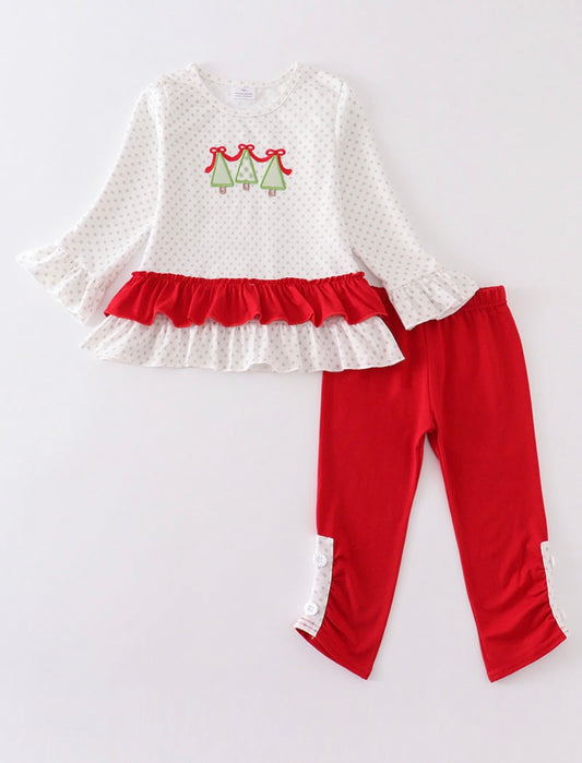 Girl Red Christmas Tree Set