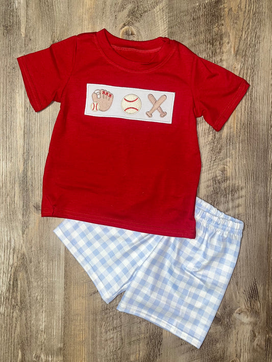 Boy Baseball Short Set